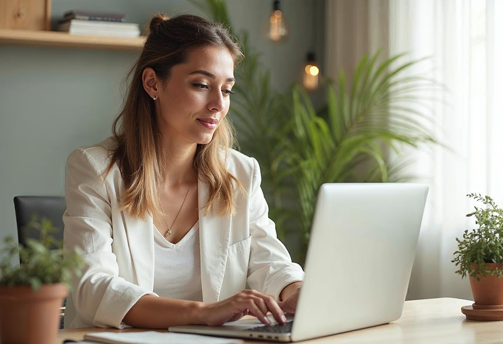 mental health therapist reviewing client session